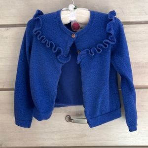 Girls sparkly royal blue ruffle sweater.